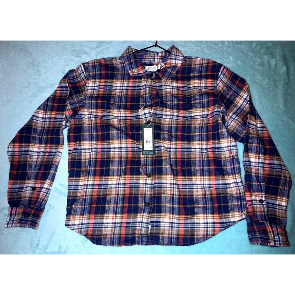 Alpine Design Flannel Shirt Women M NWT Midweight Brown Rock‎ Plaid Cotton